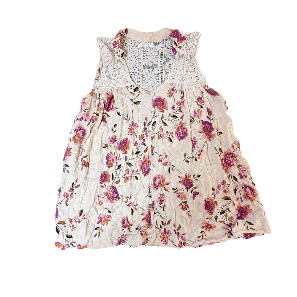 Maurices Floral Lace Tank Top Sleeveless Casual Blouse‎ Small